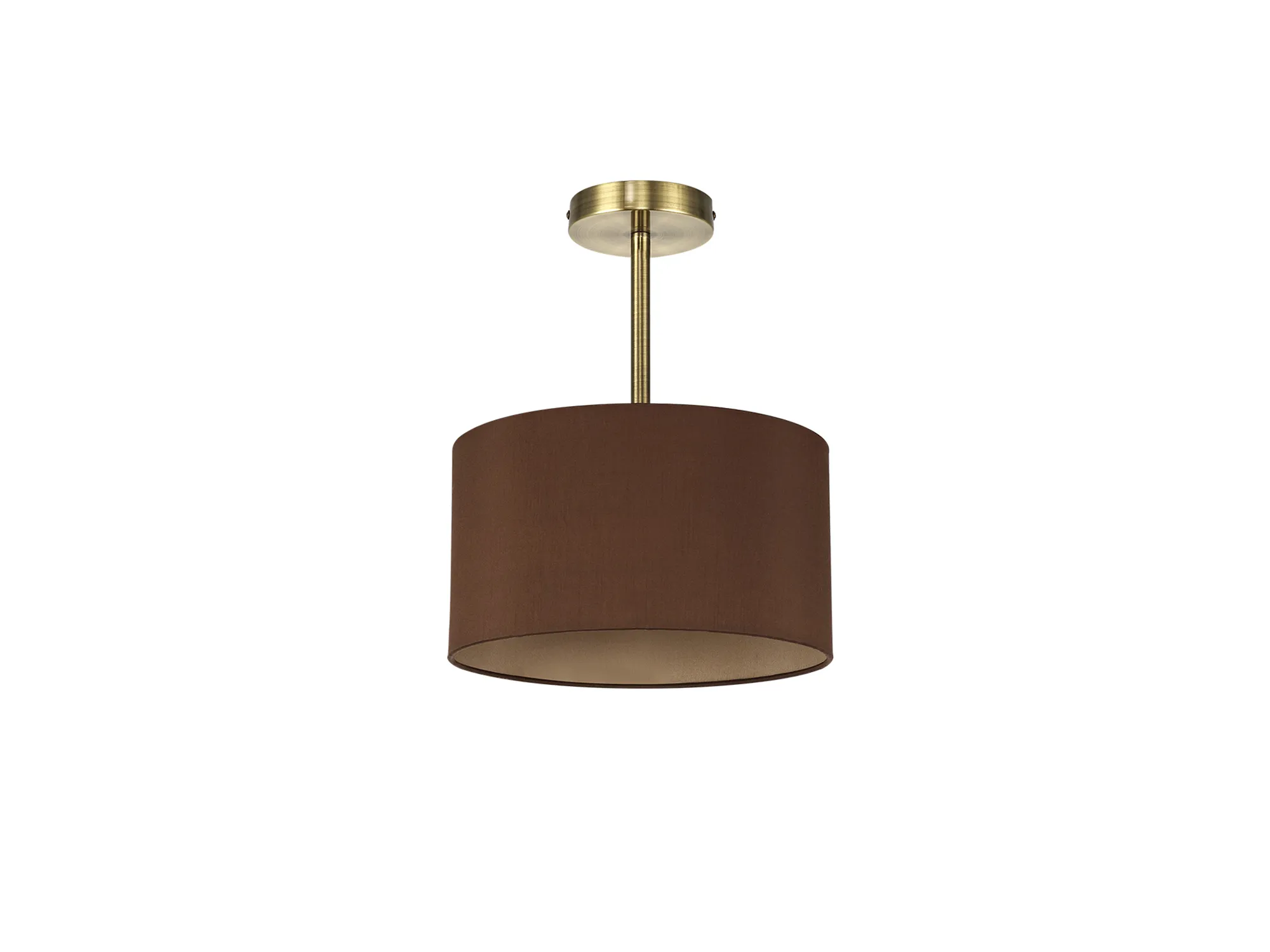 Baymont 30cm Semi Flush 1 Light Antique Brass; Raw Cocoa/Grecian Bronze DK0162  Deco Baymont AB RC